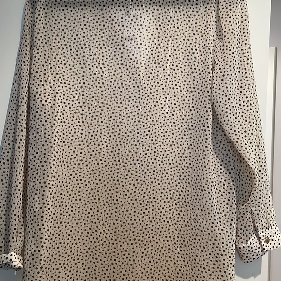 Zara sheer top XS cream and black polka dot - Picture 3 of 5